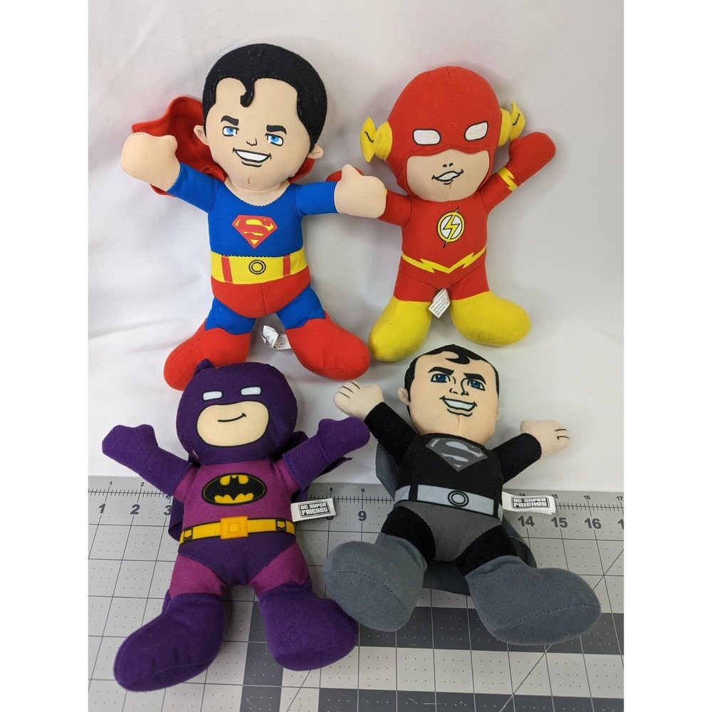 DC Super Friends‎ Plush Lot Batman Superman Flash 9 Inch Toy Factory Stuffed